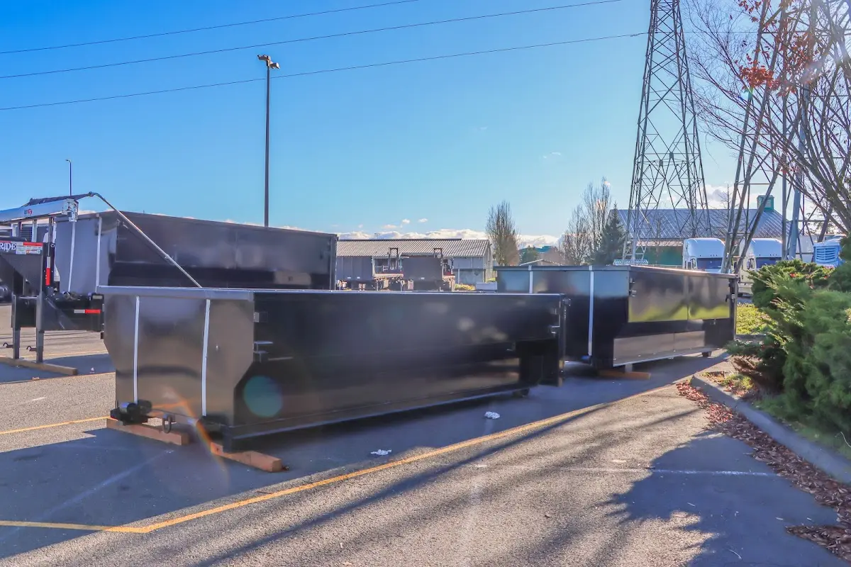 Roll-off dumpster ready for waste disposal at job site for 6 Yard Dumpster Rental in Fort Morgan